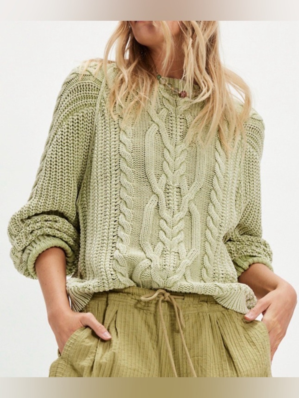 Free People Frankie Cable Knit Sweater
